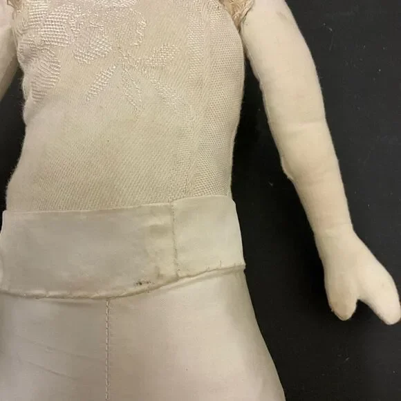 Vintage Antique 1800s Rare Chinese Head Doll 16 Tall With Handmade Clothing